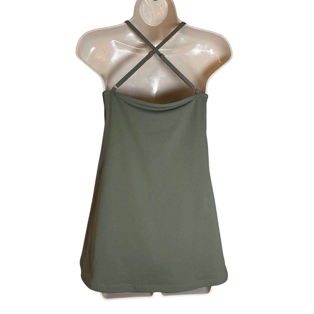 Pink Lily Green Active Dress Size Small Built-in Shorts Cross Back Athleisure - Picture 2 of 10
